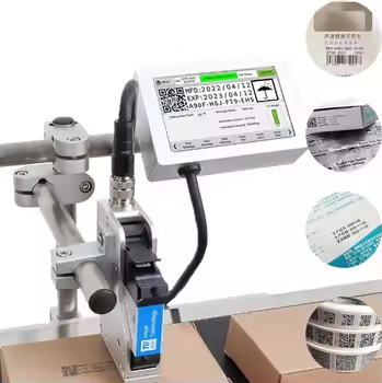Impresora de inyección de tinta TIJ continua AOYIN, impresora de inyección de tinta en línea, máquina de codificación industrial en línea para botellas PET