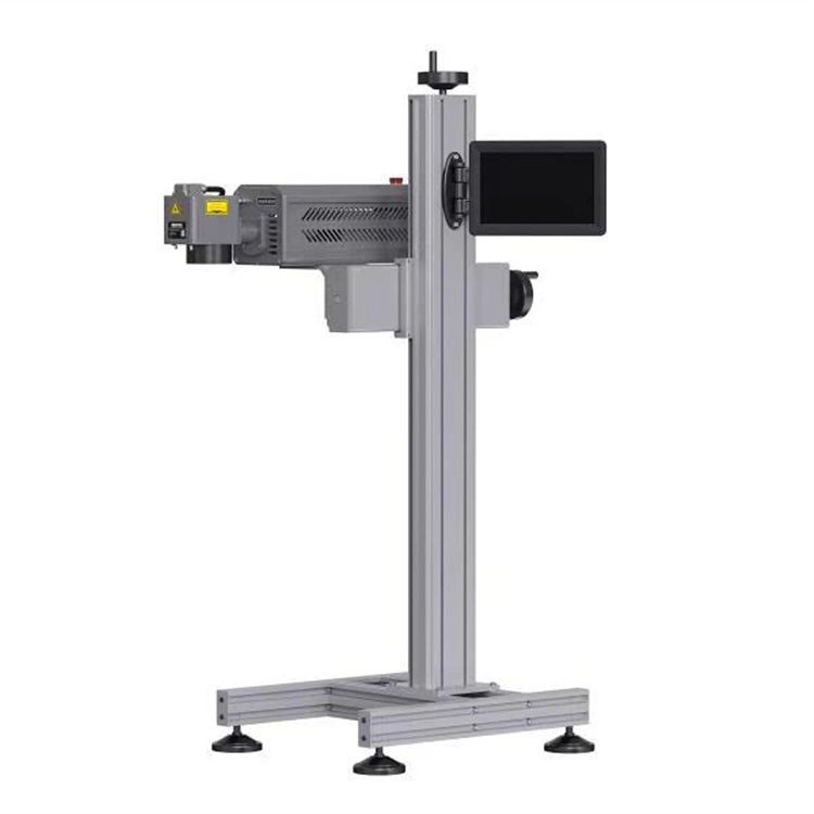 Máquina láser de CO2 voladora de la fábrica AOYIN, 40 W, 60 W, impresora de códigos QR para botellas y cajas de medicamentos, OEM y ODM.